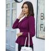 imageGRACE KARIN Womens Long Sleeve Tops Business Casual Dressy Button Down Peplum Blouses Fall Collared Work Elegant ShirtPurple