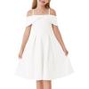 imageGRACE KARIN Girls Elegant Dress Off Shoulder ALine Casual Party Dresses for 614 YearsWhite