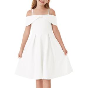 imageGRACE KARIN Girls Elegant Dress Off Shoulder ALine Casual Party Dresses for 614 YearsWhite