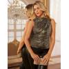 imageGRACE KARIN Sequin Tank Tops for Women Sparkly Party Shirts Glitter Sleeveless Cami Crop Vest Shimmer Club TopBlack Gold
