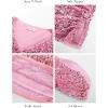 imageGRACE KARIN Womens 34 Length Sleeve Sequin Tops V Neck Velvet Ruched Blouses 2025 Glitter Trendy Party OutfitPink