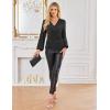 imageGRACE KARIN Womens Long Sleeve Sparkly Tops V Neck Elegant Glitter Shirts 2025 Fall Dressy Blouses for Party Wedding GuestBlack