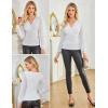 imageGRACE KARIN Womens Long Sleeve Sparkly Tops V Neck Elegant Glitter Shirts 2025 Fall Dressy Blouses for Party Wedding GuestWhite