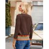 imageGRACE KARIN Womens Cardigan Sweaters Lightweight Long Sleeve Cropped Cardigan Fall Fashion Outfits Clothes Striped ShrugContrast Brown
