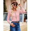 imageGRACE KARIN Womens Cardigan Sweaters Lightweight Long Sleeve Cropped Cardigan Fall Fashion Outfits Clothes Striped ShrugPink