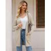 imageGRACE KARIN Womens Long Cardigan Sweater Open Front Classic Knitted Lightweight Sweater Coat with PocketsA Tan