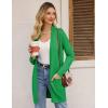 imageGRACE KARIN Womens Long Cardigan Sweater Open Front Classic Knitted Lightweight Sweater Coat with PocketsApple Green