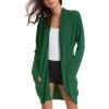 imageGRACE KARIN Womens Long Cardigan Sweater Open Front Classic Knitted Lightweight Sweater Coat with PocketsArmy Olive
