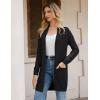 imageGRACE KARIN Womens Long Cardigan Sweater Open Front Classic Knitted Lightweight Sweater Coat with PocketsBlack