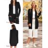 imageGRACE KARIN Womens Long Cardigan Sweater Open Front Classic Knitted Lightweight Sweater Coat with PocketsBlack
