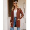 imageGRACE KARIN Womens Long Cardigan Sweater Open Front Classic Knitted Lightweight Sweater Coat with PocketsCaramel