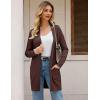 imageGRACE KARIN Womens Long Cardigan Sweater Open Front Classic Knitted Lightweight Sweater Coat with PocketsCoffee