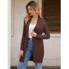 imageGRACE KARIN Womens Long Cardigan Sweater Open Front Classic Knitted Lightweight Sweater Coat with PocketsCoffee
