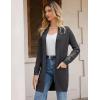 imageGRACE KARIN Womens Long Cardigan Sweater Open Front Classic Knitted Lightweight Sweater Coat with PocketsDeep Grey