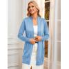 imageGRACE KARIN Womens Long Cardigan Sweater Open Front Classic Knitted Lightweight Sweater Coat with PocketsLight Blue