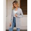 imageGRACE KARIN Womens Long Cardigan Sweater Open Front Classic Knitted Lightweight Sweater Coat with PocketsLight Grey