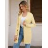 imageGRACE KARIN Womens Long Cardigan Sweater Open Front Classic Knitted Lightweight Sweater Coat with PocketsLight Yellow
