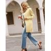 imageGRACE KARIN Womens Long Cardigan Sweater Open Front Classic Knitted Lightweight Sweater Coat with PocketsLight Yellow