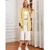 imageGRACE KARIN Womens Long Cardigan Sweater Open Front Classic Knitted Lightweight Sweater Coat with PocketsLight Yellow