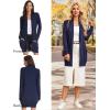 imageGRACE KARIN Womens Long Cardigan Sweater Open Front Classic Knitted Lightweight Sweater Coat with PocketsNavy Blue