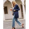 imageGRACE KARIN Womens Long Cardigan Sweater Open Front Classic Knitted Lightweight Sweater Coat with PocketsNavy Blue