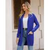 imageGRACE KARIN Womens Long Cardigan Sweater Open Front Classic Knitted Lightweight Sweater Coat with PocketsRoyal Blue