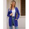 imageGRACE KARIN Womens Long Cardigan Sweater Open Front Classic Knitted Lightweight Sweater Coat with PocketsRoyal Blue