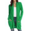 imageGRACE KARIN Womens Long Cardigan Sweater Open Front Classic Knitted Lightweight Sweater Coat with PocketsApple Green