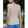 imageGRACE KARIN Women Short Cap Sleeve Sweater Tops Boat Neck Lightweight Slim Fit Pullover Sweater Dressy Casual Tank TopsBeige