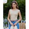 imageGRACE KARIN Women Short Cap Sleeve Sweater Tops Boat Neck Lightweight Slim Fit Pullover Sweater Dressy Casual Tank TopsBeige