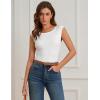 imageGRACE KARIN Women Short Cap Sleeve Sweater Tops Boat Neck Lightweight Slim Fit Pullover Sweater Dressy Casual Tank TopsWhite