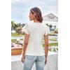 imageWomen Eyelet Tops Ruffle Sleeve Basic T Shirts Dressy Casual Summer Work Blouses White XL