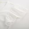 imageWomen Eyelet Tops Ruffle Sleeve Basic T Shirts Dressy Casual Summer Work Blouses White XL