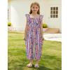 imageGRACE KARIN Girls Solid Jumpsuit Cropped Kids Flutter Sleeve Square Neck Wide Leg Rompers4th of July