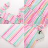 imageGRACE KARIN Girls Solid Jumpsuit Cropped Kids Flutter Sleeve Square Neck Wide Leg RompersRainbow