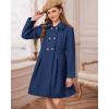 imageGRACE KARIN Girls Dress Coat Wool Peacoat with Lapel Pockets Winter Warm Long Jacket for Kids Size 614Navy Blue