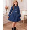 imageGRACE KARIN Girls Dress Coat Wool Peacoat with Lapel Pockets Winter Warm Long Jacket for Kids Size 614Navy Blue