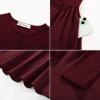 imageGRACE KARIN Girls Fall Long Sleeve Dresses Girl Casual Maxi Dress with Pockets Kids Formal Party Dress Size 614Burgundy