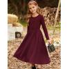 imageGRACE KARIN Girls Fall Long Sleeve Dresses Girl Casual Maxi Dress with Pockets Kids Formal Party Dress Size 614Burgundy