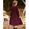 imageGRACE KARIN Girls Fall Long Sleeve Dresses Girl Casual Maxi Dress with Pockets Kids Formal Party Dress Size 614Burgundy