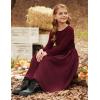 imageGRACE KARIN Girls Fall Long Sleeve Dresses Girl Casual Maxi Dress with Pockets Kids Formal Party Dress Size 614Burgundy