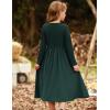 imageGRACE KARIN Girls Fall Long Sleeve Dresses Girl Casual Maxi Dress with Pockets Kids Formal Party Dress Size 614Emerald Green