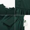 imageGRACE KARIN Girls Fall Long Sleeve Dresses Girl Casual Maxi Dress with Pockets Kids Formal Party Dress Size 614Emerald Green
