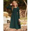 imageGRACE KARIN Girls Fall Long Sleeve Dresses Girl Casual Maxi Dress with Pockets Kids Formal Party Dress Size 614Emerald Green