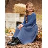 imageGRACE KARIN Girls Fall Long Sleeve Dresses Girl Casual Maxi Dress with Pockets Kids Formal Party Dress Size 614Navy Blue