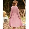 imageGRACE KARIN Girls Fall Long Sleeve Dresses Girl Casual Maxi Dress with Pockets Kids Formal Party Dress Size 614Pink