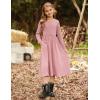 imageGRACE KARIN Girls Fall Long Sleeve Dresses Girl Casual Maxi Dress with Pockets Kids Formal Party Dress Size 614Pink
