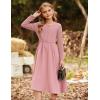 imageGRACE KARIN Girls Fall Long Sleeve Dresses Girl Casual Maxi Dress with Pockets Kids Formal Party Dress Size 614Pink