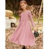 imageGRACE KARIN Girls Fall Long Sleeve Dresses Girl Casual Maxi Dress with Pockets Kids Formal Party Dress Size 614Pink