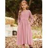 imageGRACE KARIN Girls Fall Long Sleeve Dresses Girl Casual Maxi Dress with Pockets Kids Formal Party Dress Size 614Pink